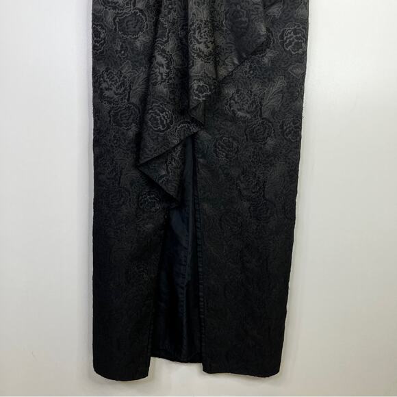 Love by Theia Sweetheart Neckline ruffle front Gown dress black - 16 - Picture 9 of 12